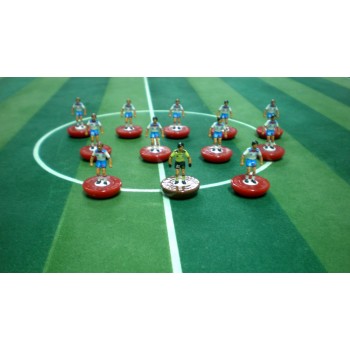 Subbuteo Andrew Table Soccer England 1982 World Cup Team away kit  on classic Hasbro bases